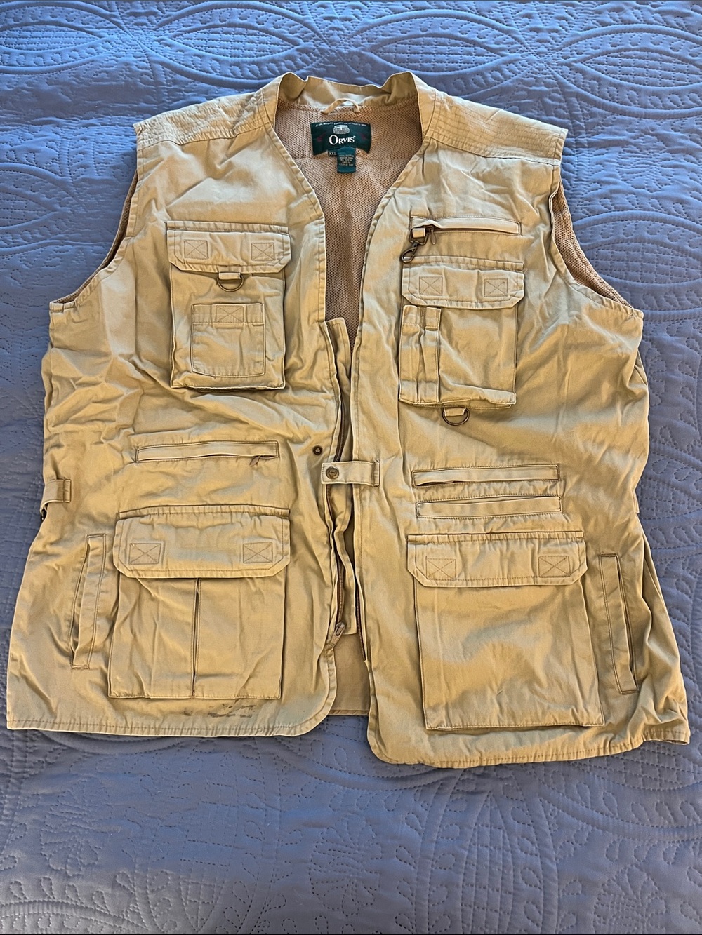 Orvis Yellow-Tan Multi-Pocket Outdoor Utility Vest